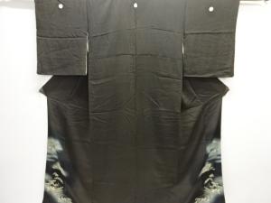 アンティーク　錦紗小舟に松・菊模様刺繍留袖